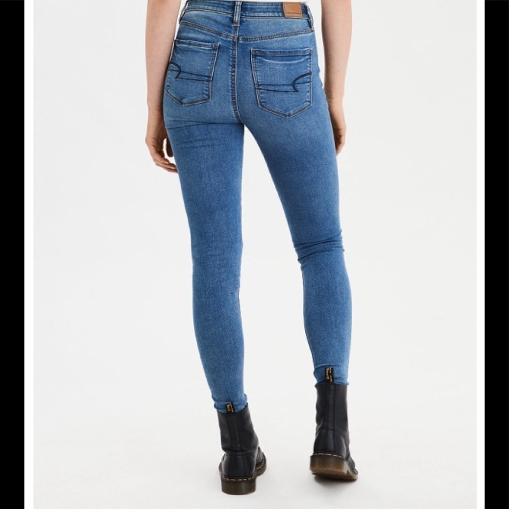 AE Super Stretch Skinny HW Jegging Light Wash 8/18​​​​​​​​​ - Picture 2 of 8